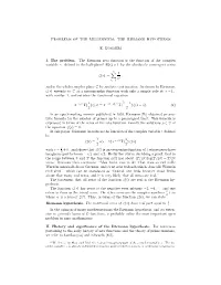 The Riemann Hypothesis