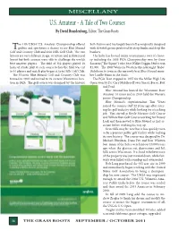 U.S. Amateur - a Tale of Two Courses by David Brandenburg, Editor, the Grass Roots