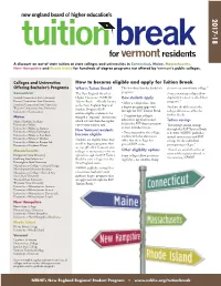 2017-18 Tuition Break Brochure for Vermont Residents