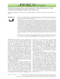 Examining the Geometry, Age and Genesis of Buried Quaternary Valley Systems in the Midland Valley of Scotland, UK