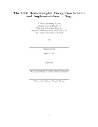 The LTV Homomorphic Encryption Scheme and Implementation in Sage