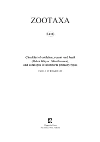 Zootaxa, Checklist of Catfishes, Recent and Fossil