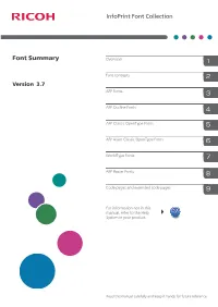 Font Summary Overview 1