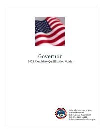 Governor 2022 Candidate Qualification Guide