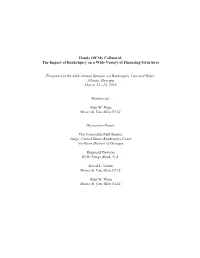 Hands Off My Collateral: the Impact of Bankruptcy on a Wide Variety of Financing Structures