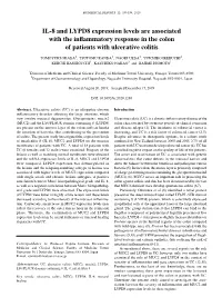IL-8 and LYPD8 Expression Levels Are Associated with the Inflammatory Response in the Colon of Patients with Ulcerative Colitis