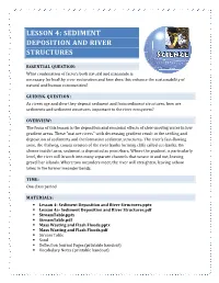 Lesson 4: Sediment Deposition and River Structures