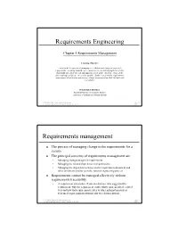 Requirements Engineering Requirements Management