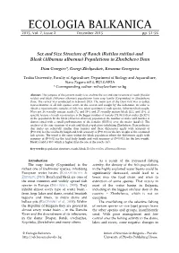 Sex and Size Structure of Roach (Rutilus Rutilus) and Bleak (Alburnus Alburnus) Populations in Zhrebchevo Dam