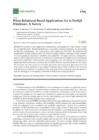 When Relational-Based Applications Go to Nosql Databases: a Survey