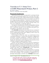 A USPS Watermark Primer, Part 2 by Louis E