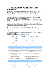 FREQUENTLY ASKED QUESTIONS Entrance Test