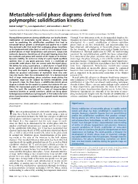 Metastable–Solid Phase Diagrams Derived from Polymorphic