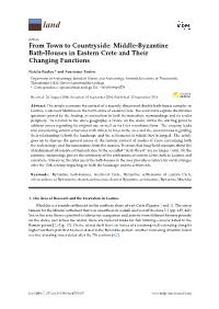 Middle-Byzantine Bath-Houses in Eastern Crete and Their Changing Functions