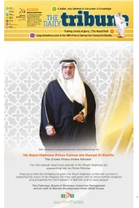 A Leader, Who Believes in the Power of Knowledge Congratulations Pour in for HRH Prince Salman Bin Hamad Al Khalifa Trailing
