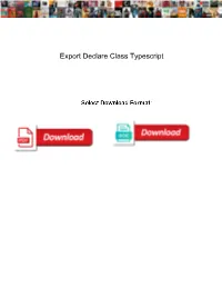 Export Declare Class Typescript