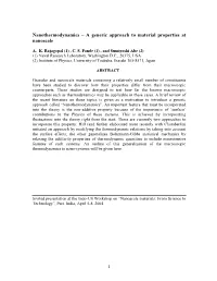 Nanothermodynamics – a Generic Approach to Material Properties at Nanoscale