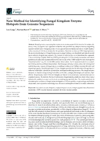 New Method for Identifying Fungal Kingdom Enzyme Hotspots from Genome Sequences