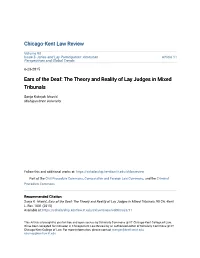 The Theory and Reality of Lay Judges in Mixed Tribunals