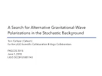 A Search for Alternative Gravitational-Wave Polarizations in the Stochastic Background