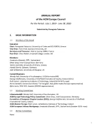 ANNUAL REPORT of the ACM Europe Council