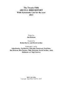 Argyll Bird Report 25 2013