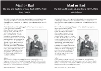 Mad Or Bad Mad Or Bad the Life and Exploits of Amy Bock (1859–1943) the Life and Exploits of Amy Bock (1859–1943) Jenny Coleman Jenny Coleman