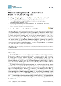 Mechanical Properties of a Unidirectional Basalt-Fiber/Epoxy Composite