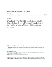 Only Fools Who Send Hyenas to Roast Meat for Them: in Search of the Doctrinal Foundations of the Not-So-Ordinary Crime of Patrimonicide Ndiva Kofele-Kale