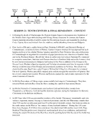 Session 21: Tenth Century & Final Separation – Content
