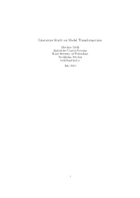 State of the Art in Model Transformation Technology
