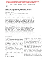 Surface Permafrost Degradation to Soil Column Depth and Representation of Soil Organic Matter