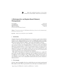 A Retrospective on Region-Based Memory Management