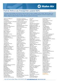 Airlines List in Outside