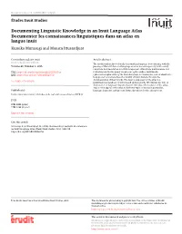Documenting Linguistic Knowledge in an Inuit Language Atlas