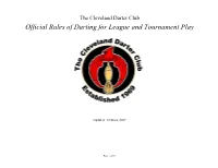 Official Rules of Darting for League and Tournament Play
