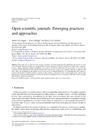 Open Scientific Journals: Emerging Practices and Approaches