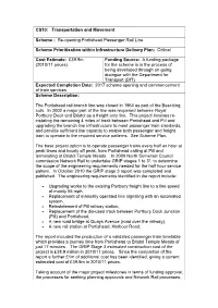 Re-Opening Portishead Passenger Rail Line Scheme Prioritisation