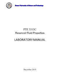 Reservoir Fluid Properties