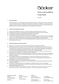 Terms and Conditions of Purchase
