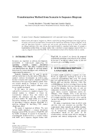Transformation Method from Scenario to Sequence Diagram