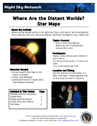 Where Are the Distant Worlds? Star Maps