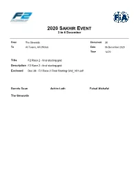 2020 SAKHIR EVENT 3 to 6 December