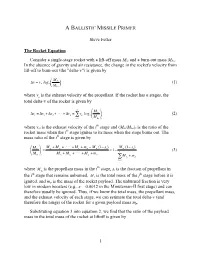A Ballistic Missile Primer