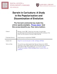 Darwin in Caricature: a Study in the Popularisation and Dissemination of Evolution