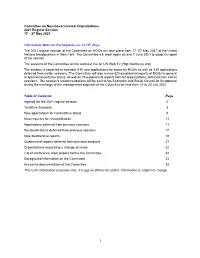 Information Note 2021 Regular Session of the Committee on Ngos