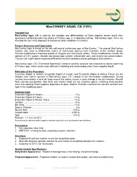 Macconkey Agar, CS, Product Information