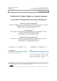 Peculiarities of Indian English As a Separate Language