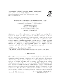 RAINBOW COLORING of SHADOW GRAPHS Annammal Arputhamarya1, M