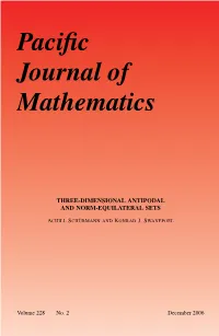 Three-Dimensional Antipodaland Norm-Equilateral Sets